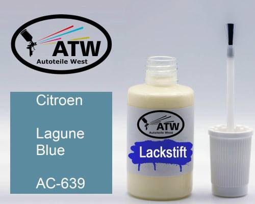 Citroen, Lagune Blue, AC-639: 20ml Lackstift, von ATW Autoteile West.